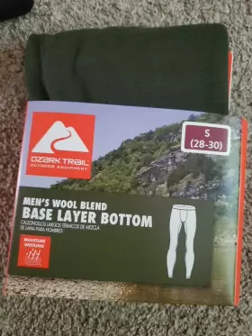 Ozark Trail 058185885103 Wool Blend Thermal Bottoms Base Layer Pants Mens S 28-30 Green