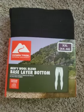 Ozark Trail 058185885158 Wool Blend Thermal Bottoms Base Layer Pants Mens Xxl 44-46 Black