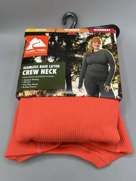Ozark Trail 629075154403 Womens S Seamless Base Layer Crew Neck Top Thermal Warmer Coral
