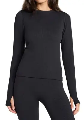 Ozark Trail 629075154472 Women S Warmer Thermal Long Sleeve Seamless Fleece Top Size Xs Black