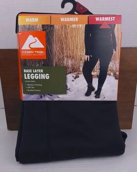 Ozark Trail 629075154595 Warmest Womens Base Layer Legging Size Small Black Soot