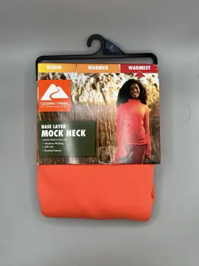 Ozark Trail 629075154885 Womens Xs Base Layer Mock Neck Top Thermal Fleece Warmest Coral