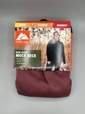 Ozark Trail 629075154892 Womens Xs Base Layer Mock Neck Top Thermal Fleece Warmest Ginger