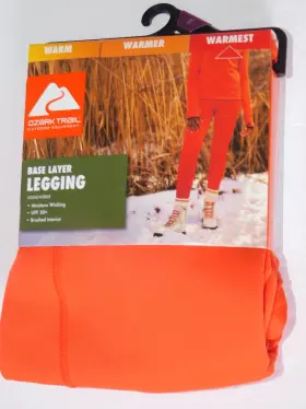 Ozark Trail 629075155363 Womens Xxl Orange Base Layer Leggings Warmest