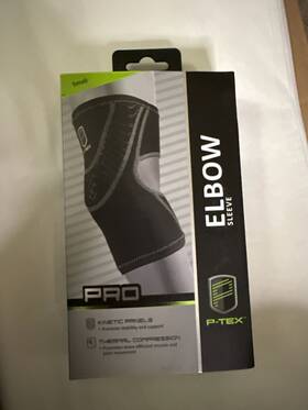 P-tex P-texe200 P-tex Pro Elbow Sleeve With Kinetic Panels And Thermal Compression Small Black