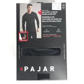 Pajar 629075264454 New Mens Military Fleece Baselayer Set Medium Black Thermal Top Pants