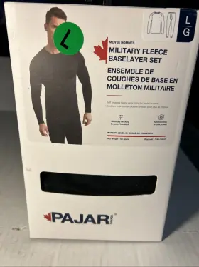 Pajar 629075267752 Black Military Fleece Pants And Long Sleeve Shirt Baselayer Set Large