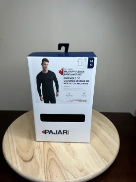 Pajmlgw033 Pajar Black Military Fleece Pants And Long Sleeve Shirt Baselayer Set Medium New