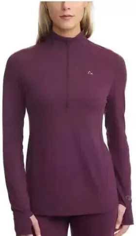 1700362 Paradox Womens Merino Blend 1/4 Zip Base Layer Purple Size Large