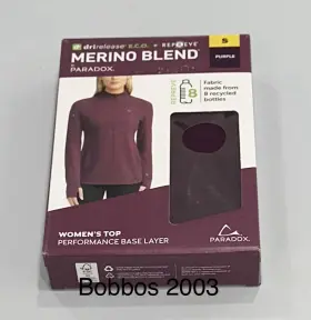 Paradox 671371477328 Womens Merino Blend Performance Base Layer Top Purple Size S
