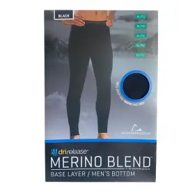 Paradox 882111924396 Men S Bottom Base Layer Merino Blend Drirelease Black Size Xl Snow