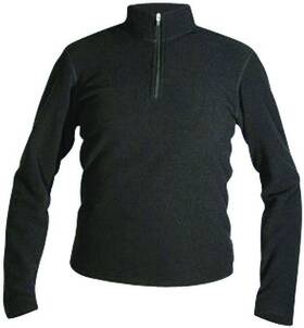 Pepper 614996109458 Kids Bi-ply Base Layer Zip-t In Black - Small Size