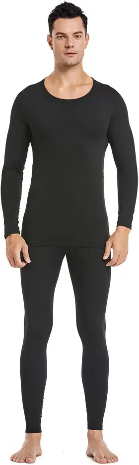 Pisiqi 313027623634 Thermal Underwear Men Ultra-soft Long Johns Set Fleece Lined Winter Base Layer