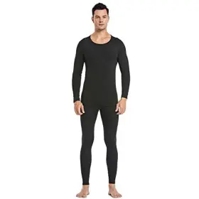 Pisiqi 758574445559 Thermal Underwear Men Ultra-soft Long Johns Set With Fleece Lined Base Layer