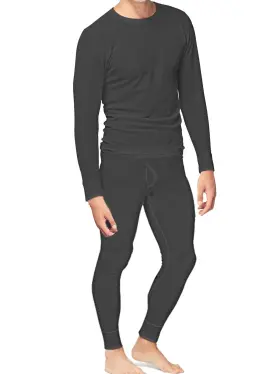 Place And Street 854899007349 Mens Cotton Thermal Underwear Set Long Johns Shirt Pants Charcoal
