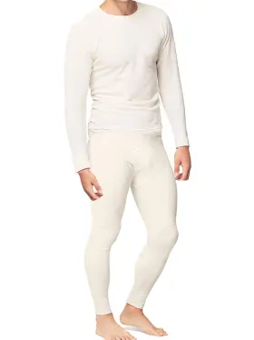 Place And Street 855418004894 Men S Cotton Thermal Underwear Set Shirt Pants Long Johns White