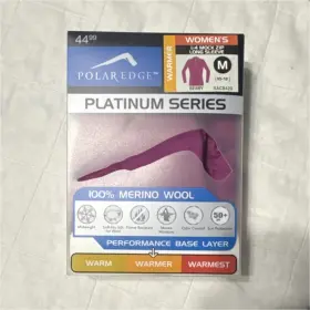 Xac8420 Polar Edge Platinum Series Womens Merino Wool Base Layer Top Berry M Skiing