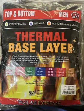 Polar Extreme 081091587700 2 Piece Mens 3xl Top And Bottom Thermal Base Layer Set New