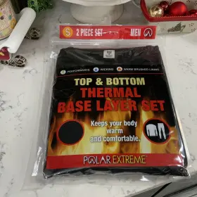 Polar Extreme 181091023465 Thermal Base Layer Men S Small Black Top Bottom Set New In Package