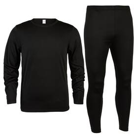 Polar Extreme 418294 Heat Mens Brushed Base Layer 2 Pc Set Large- Black