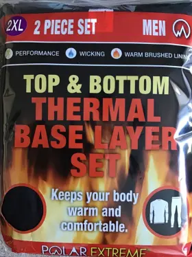 Polar Extreme Dist By Gmi 081091587694 Mens 2xl 100% Polyester Thermal Base Layer Set