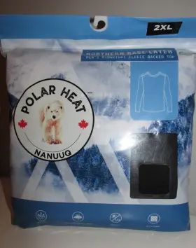Polar Heat Nanuuq 628212201796 Mens Black Base Layer Shirt Size 2xl Brand New In Package