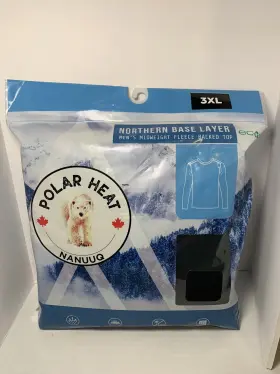 Polar Heat Nanuuq 628212201802 Mens Black Base Layer Shirt Size 3xl New
