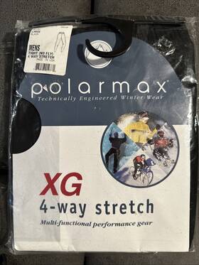 Polarmax 3c12y Mens Xg 4-way Stretch Tights No Fly Black Size Large