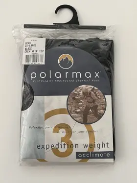 Polarmax 785146057667 Crewneck Top Thermal Wear Black Technically Engineered 2xl 50-52 New