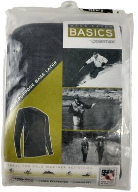 Polarmax 7a11n Polar Max Mens Small Base Layer Basics Multi-purpose Crew Neck Gray Breathable