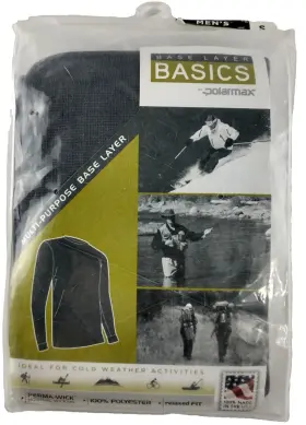 7a11n Polarmax Polar Max Mens Small Base Layer Basics Multi-purpose Crew Neck Gray Breathable