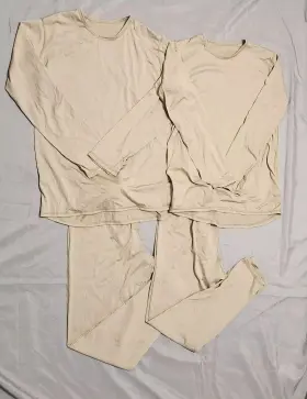 8415-01-538-7785 Polartec Drawers Top Bottom Medium Regular Power Dry Layer Silkweight Tan 2 Sets