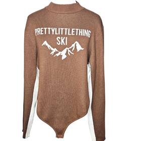 Prettylittlething Nh2152 Womans Prettylittle Thing Ski Gorpcore Base Layer Pullover Long Sleeve Body Suit