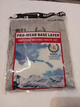 Pro Wear 640206105347 Mens Size Xl Grey Base Level Polar Zone Thermal Underwear Set