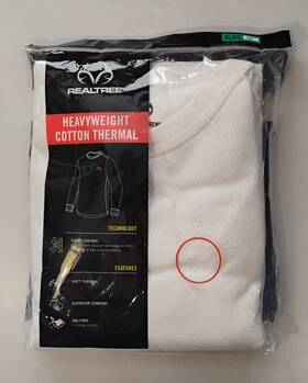 Realtree 730365292788 Heavyweight Cotton Thermal Top Xl/xg Ivory/white