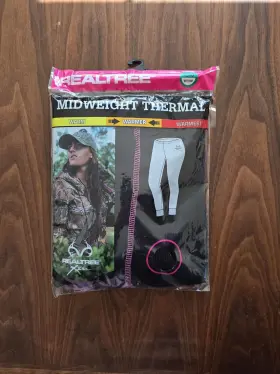 Realtree 730365293167 New Womens Midweight Thermal Pants Black Extra Large Bottoms Base Layer