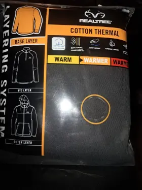 Realtree 730365546980 Cotton Thermal Men S Crew Top / Base Layer Xl