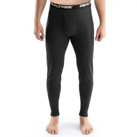Ivo50067 Realtree Mens Heavyweight Cotton Polyester Thermal Long Johns Underwear Bottom Black