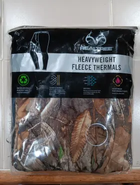 Ivo50073 Realtree Mens Med Heavyweight Fleece Thermal Bottoms Camouflage Scent Control