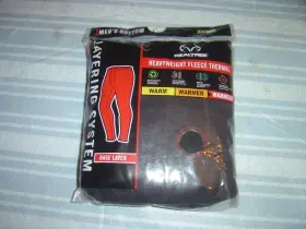 Wm8327 Realtree New Mens Heavyweight Fleece Thermal Bottom Black Size Xl 40-42 Inch
