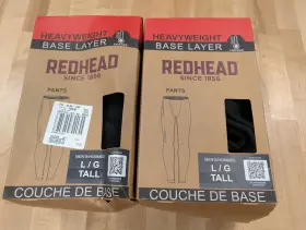 Redhead 840194746458 Lot Of Two Heavyweight Base Layer Pants Mens Large Tall Lt Black