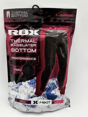 Reebok 194322629831 New One Piece Rbk Mens Thermal Baselayer Pant Performance Size Large Black