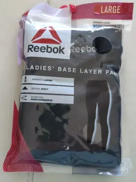 Reebok 766159283540 Womens Base Layer Pants Size Large Black Brand New