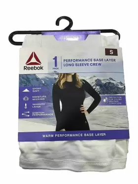 Reebok 766159515016 Women S Small Performance Base Layer Long Sleeve Crew White Warm New