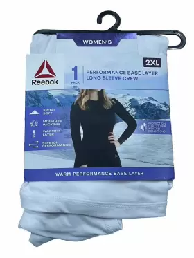 Reebok 766159515054 Women S 2xl Performance Base Layer Long Sleeve Crew White Warm New