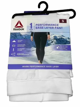 Reebok 766159515160 Women S Small White Performance Base Layer Pants Warm Warmth