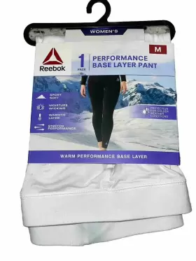 Reebok 766159515177 Women S Medium White Performance Base Layer Pants Warm Warmth