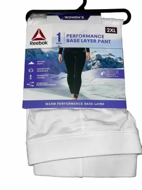 Reebok 766159515207 Women S 2xl White Performance Base Layer Pants Warm Warmth