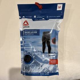 Reebok Rdm213bl905002 Mens Pro Series Mesh Base Layer Pant Performance Black M