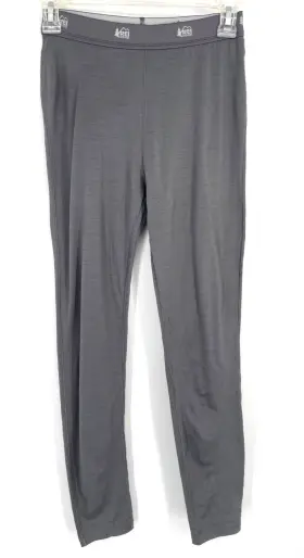 192908 Rei Co-op Kids Size M/10-12 Mid-weight Base Layer 100% Merino Wool Leggings Grey
